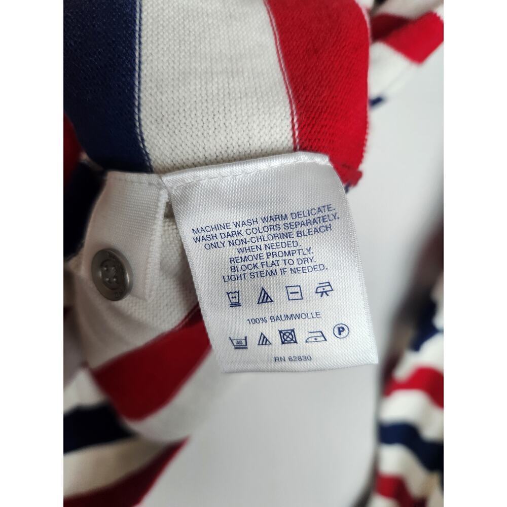 Lands End womens supima cotton lightweight button front cardigan Sz L/T nautical - Picture 5 of 7